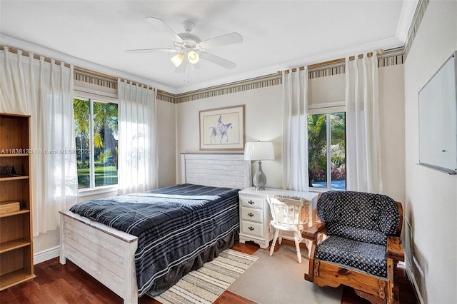 15595 Chandelle Pl, Wellington, FL 33414 - bedroom with multiple windows and ceiling fan