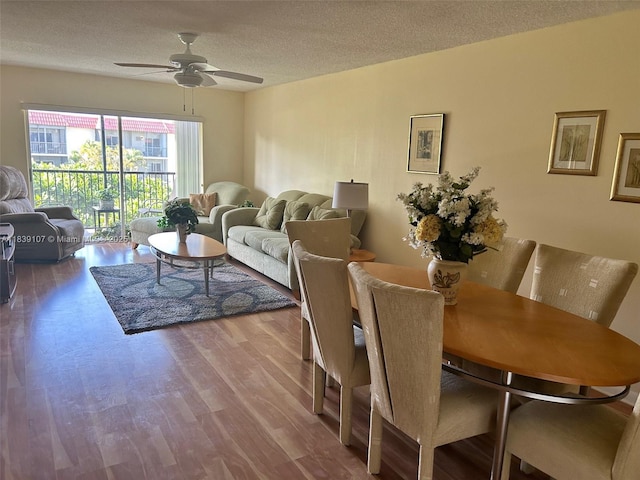 371 S Hollybrook Dr Unit 308, Pembroke Pines, FL 33025 - living room featuring wood finished floors, a ceiling fan, and a textured ceiling