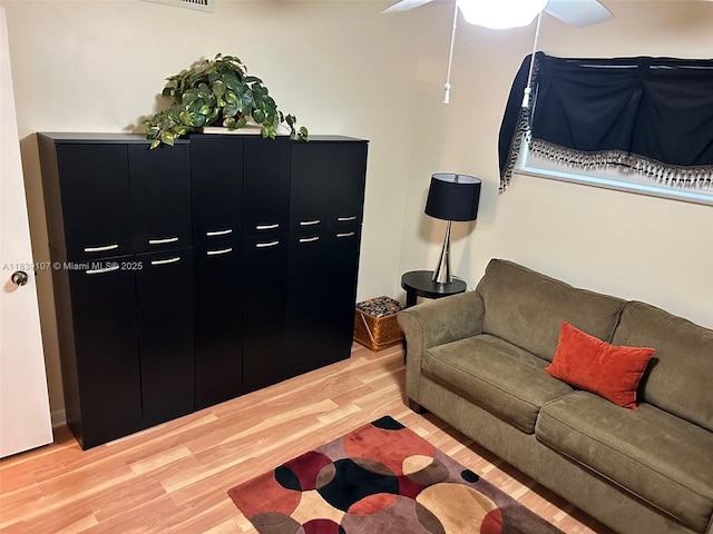 371 S Hollybrook Dr Unit 308, Pembroke Pines, FL 33025 - living area featuring light wood-style flooring and ceiling fan