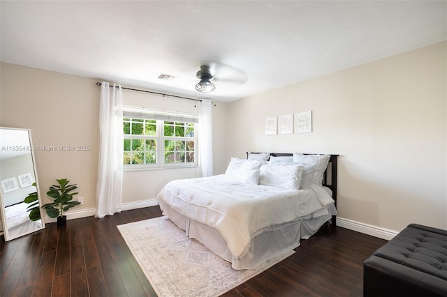 8010 SW 18th Ct Unit 1-8, Davie, FL 33324 - bedroom featuring dark wood-style floors and a ceiling fan