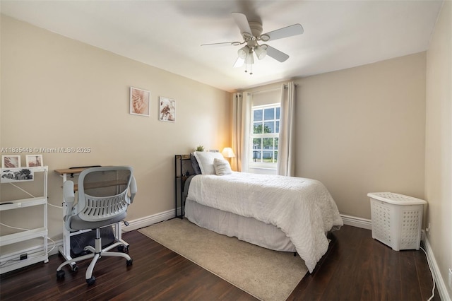 8010 SW 18th Ct Unit 1-8, Davie, FL 33324 - bedroom featuring dark wood finished floors and ceiling fan