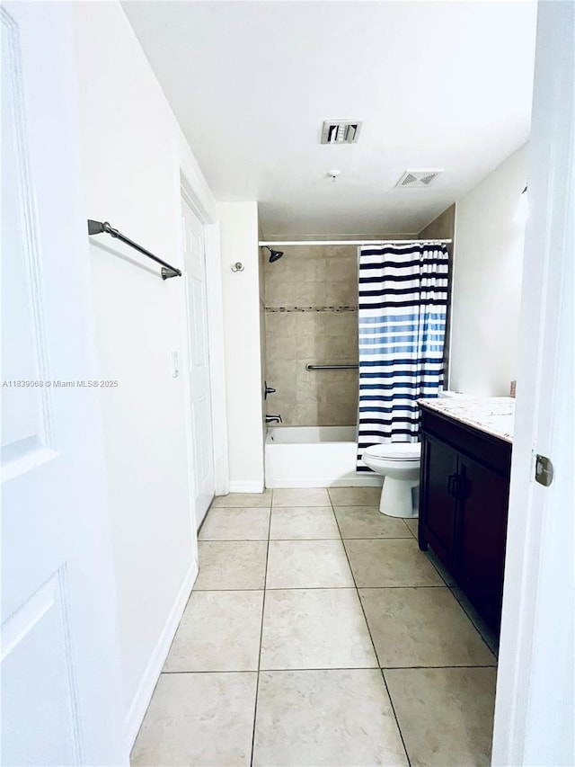 3500 Coral Way Unit 913, Miami, FL 33145 - bathroom featuring vanity, tile patterned flooring, and shower / bath combination with curtain