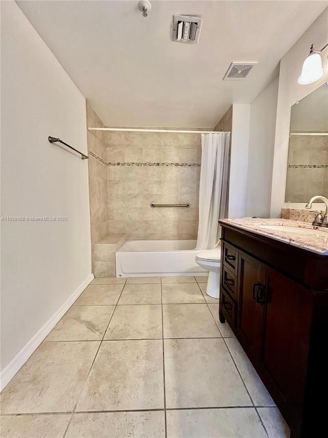 3500 Coral Way Unit 913, Miami, FL 33145 - bathroom with vanity, shower / bath combo, and tile patterned floors