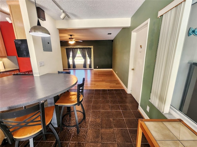 2451 SW 16th St, Fort Lauderdale, FL 33312 - dining area featuring a textured ceiling and a ceiling fan
