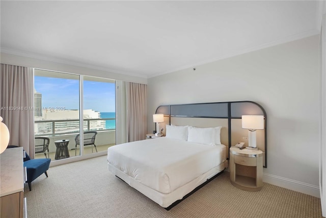4401 Collins Ave Unit 2305, Miami Beach, FL 33140 - bedroom with ornamental molding and light colored carpet