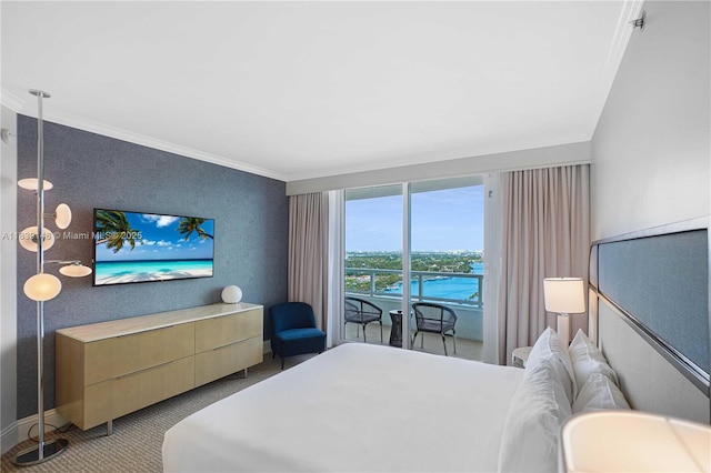 4401 Collins Ave Unit 2305, Miami Beach, FL 33140 - carpeted bedroom featuring crown molding and baseboards