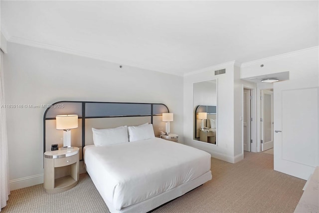 4401 Collins Ave Unit 2305, Miami Beach, FL 33140 - carpeted bedroom with ornamental molding and baseboards