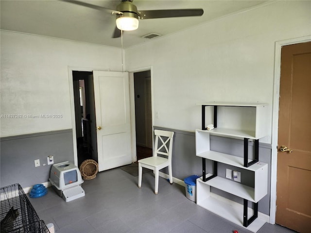 3521 E 8th Ave, Hialeah, FL 33013 - unfurnished bedroom featuring ornamental molding and ceiling fan