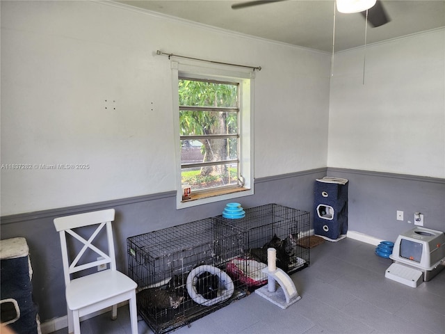 3521 E 8th Ave, Hialeah, FL 33013 - misc room featuring ceiling fan and crown molding