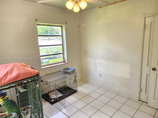 3521 E 8th Ave, Hialeah, FL 33013 - unfurnished room with a ceiling fan and light tile patterned floors