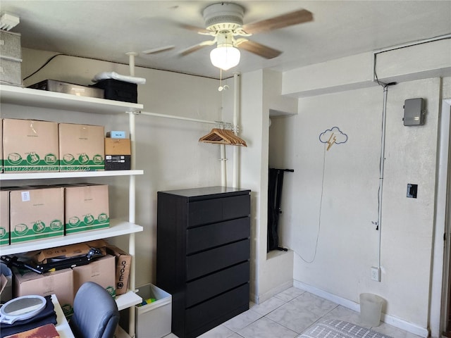 3521 E 8th Ave, Hialeah, FL 33013 - bathroom featuring ceiling fan and baseboards