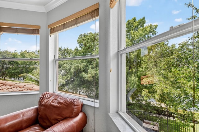 1086 Grove Park Cir, Boynton Beach, FL 33436 - sunroom / solarium featuring a textured wall and ornamental molding