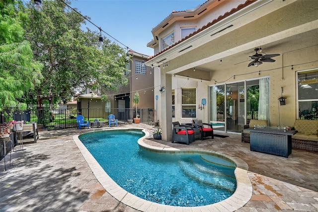 1086 Grove Park Cir, Boynton Beach, FL 33436 - view of pool featuring a patio area and a ceiling fan