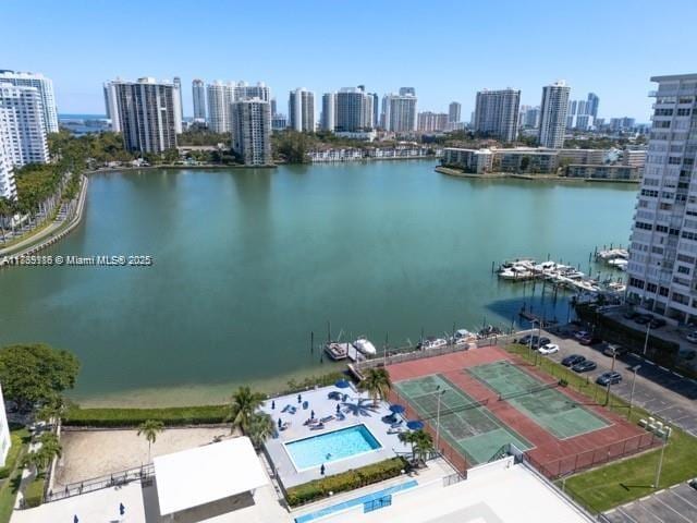 2750 NE 183rd St Unit 1701, Aventura, FL 33160 - aerial view of skyline and a nearby body of water