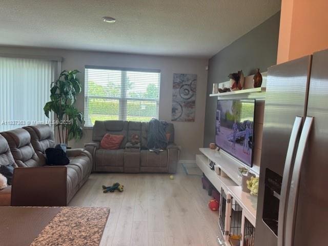 6349 Topsail Dr, West Palm Beach, FL 33413 - living room featuring light wood finished floors and a textured ceiling