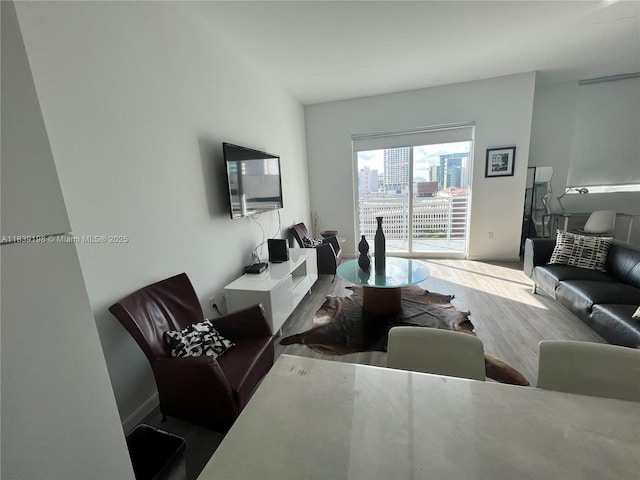 234 NE 3rd St Unit 905, Miami, FL 33132 - living area featuring wood finished floors