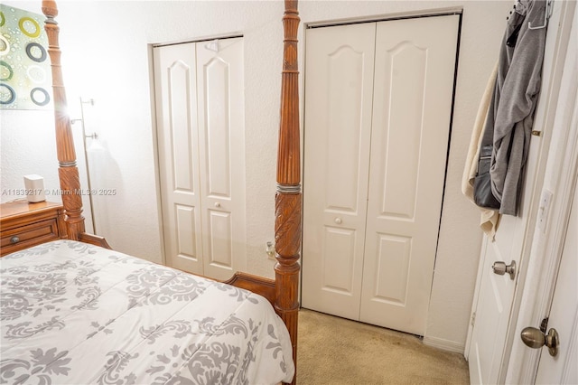 17425 NW 75th Pl Unit 101, Hialeah, FL 33015 - bedroom featuring light colored carpet and two closets