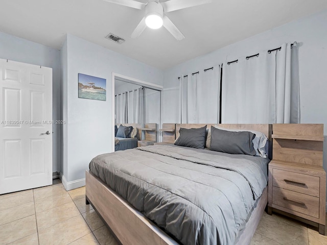 2812 SW 65th Ave, Miramar, FL 33023 - bedroom with a closet, light tile patterned floors, and a ceiling fan