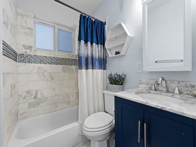 2812 SW 65th Ave, Miramar, FL 33023 - bathroom featuring vanity, shower / tub combo, and a textured wall