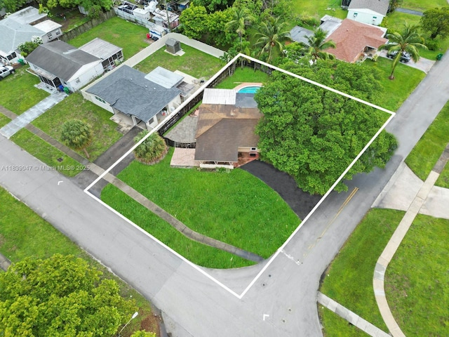 2812 SW 65th Ave, Miramar, FL 33023 - aerial perspective of suburban area featuring property parcel outlined