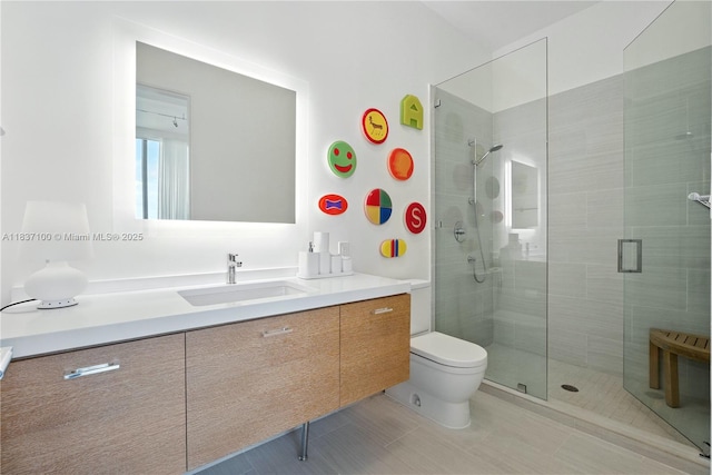 2675 S Bayshore Dr Unit 1601S, Miami, FL 33133 - full bath featuring vanity, a stall shower, and tile patterned flooring