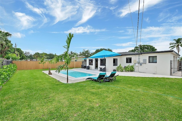 3141 SW 20th St, Fort Lauderdale, FL 33312 - rear view of property with a fenced backyard, a patio, and stucco siding