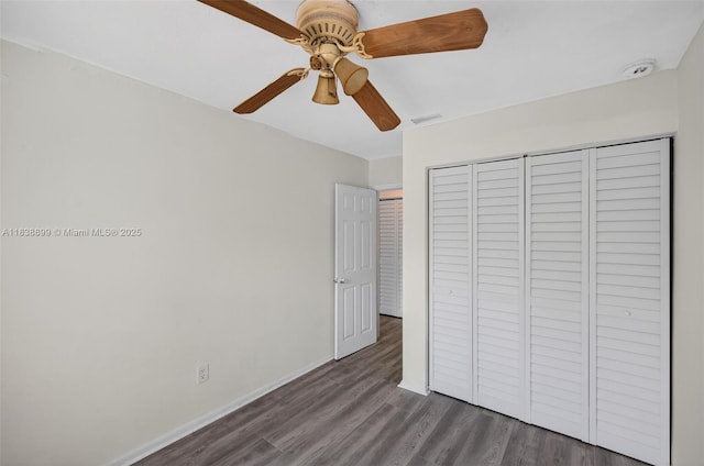 2767 NW 197th Ter, Miami Gardens, FL 33056 - unfurnished bedroom with wood finished floors, a closet, and ceiling fan