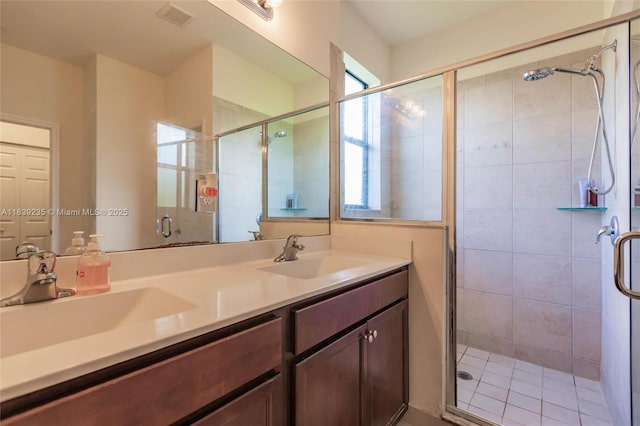6586 S Anise Ct, Davie, FL 33314 - full bathroom with double vanity and a stall shower