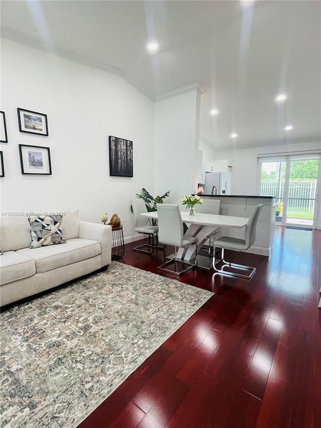 2817 SW 187th Ave, Miramar, FL 33029 - living room with wood finished floors, recessed lighting, and ornamental molding