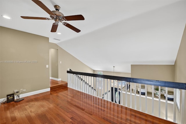 10871 SW 11th Mnr, Davie, FL 33324 - corridor featuring hardwood / wood-style floors, recessed lighting, and lofted ceiling
