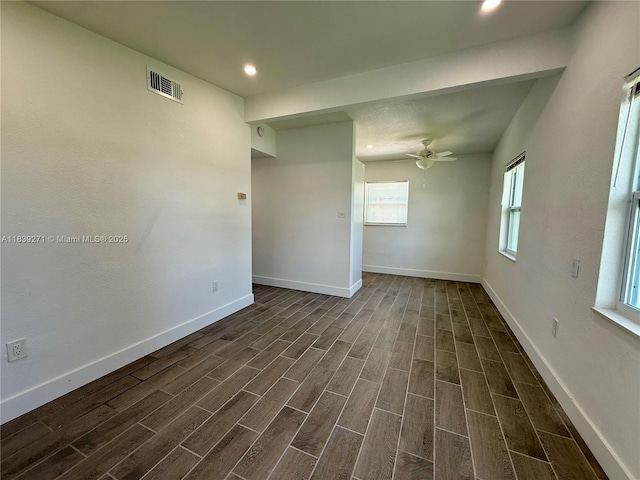 3460 Normandy Dr, Port Charlotte, FL 33952 - spare room with dark wood-style floors, a ceiling fan, and recessed lighting