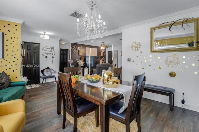 2239 NW 65th Ave, Margate, FL 33063 - dining space featuring wood finished floors, a chandelier, and ornamental molding