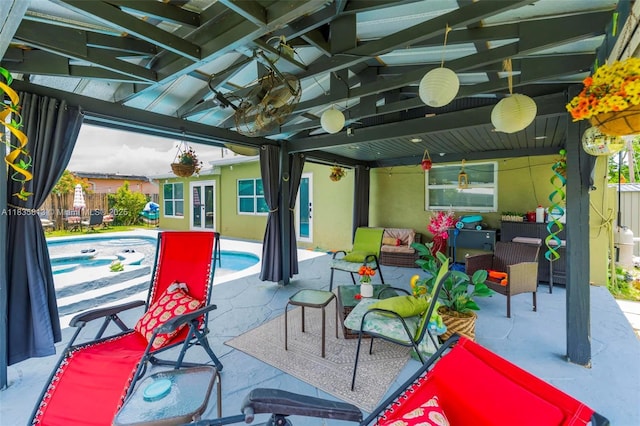 2239 NW 65th Ave, Margate, FL 33063 - view of patio with french doors and a ceiling fan
