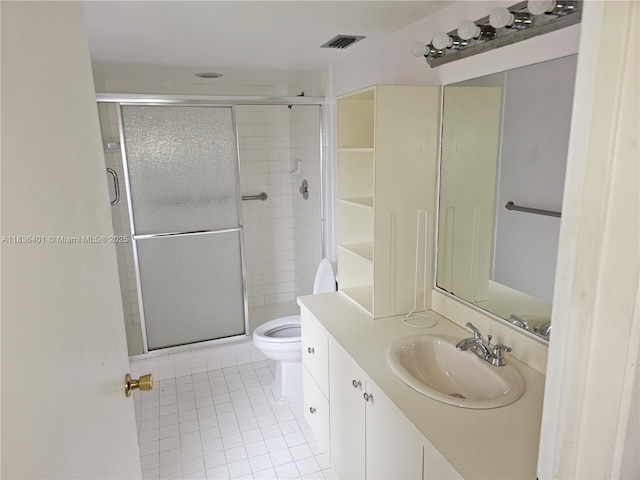 7270 Ashford Pl Unit 308, Delray Beach, FL 33446 - full bathroom with tile patterned flooring, vanity, and a shower stall