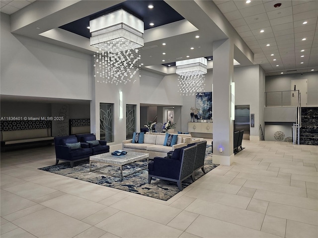 7270 Ashford Pl Unit 308, Delray Beach, FL 33446 - lobby with a towering ceiling and recessed lighting