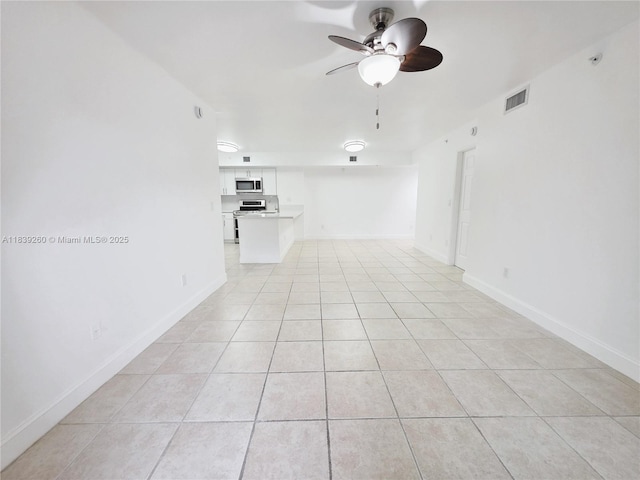 2620 S University Dr Unit 111, Davie, FL 33328 - unfurnished living room with a ceiling fan and light tile patterned floors