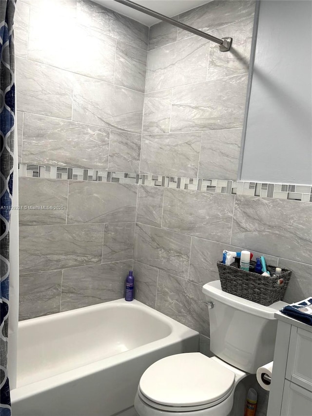 5928 NW 93rd Ter, Tamarac, FL 33321 - full bathroom with shower / tub combo with curtain, tile walls, and vanity