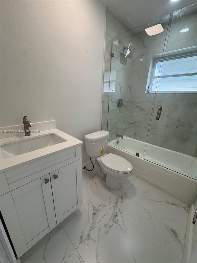 8521 NW 57th Ct, Tamarac, FL 33321 - full bath with bath / shower combo with glass door, marble look tile flooring, and vanity