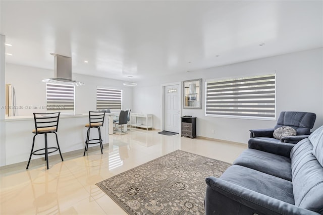 471 Capri J Unit 471, Delray Beach, FL 33484 - living room with tile patterned floors and recessed lighting