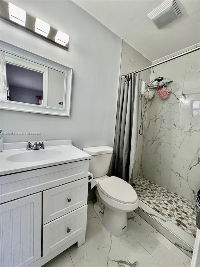 6120 SW 15th Ct, North Lauderdale, FL 33068 - bathroom featuring marble finish floors, vanity, and a marble finish shower