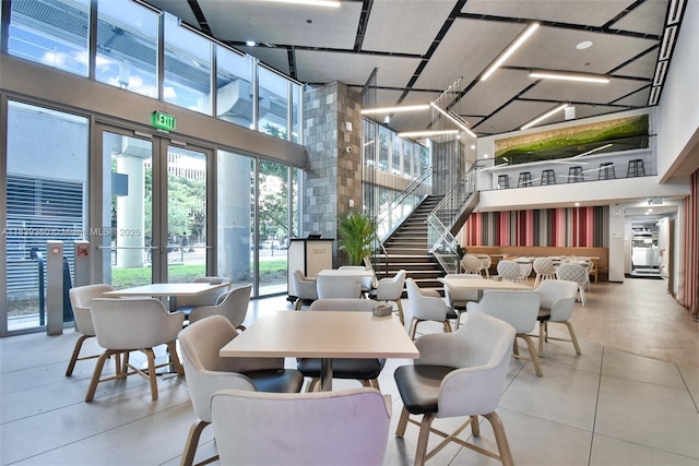 227 NE 2nd St Unit 2000, Miami, FL 33132 - community lobby with a towering ceiling and stairway