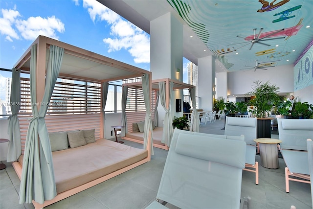 227 NE 2nd St Unit 2000, Miami, FL 33132 - wooden deck with an outdoor hangout area and a patio