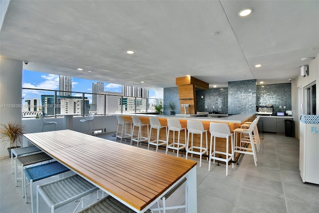 227 NE 2nd St Unit 2000, Miami, FL 33132 - dining area with a city view and recessed lighting