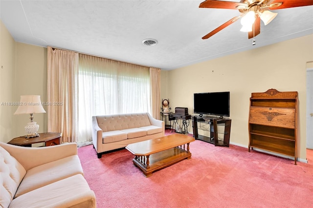 85 NW 21st St, Homestead, FL 33030 - carpeted living room featuring a ceiling fan and baseboards