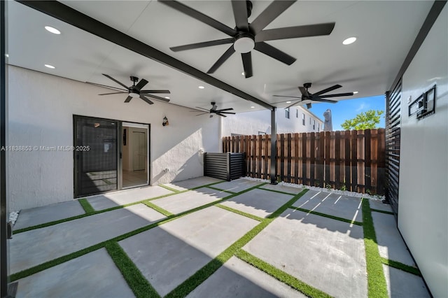 12960 SW 232nd Ln, Homestead, FL 33032 - view of patio with ceiling fan