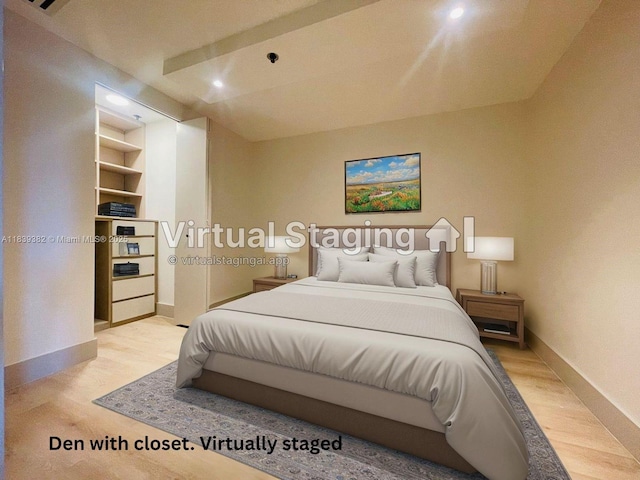 201 Crandon Blvd Unit 305, Key Biscayne, FL 33149 - bedroom with recessed lighting and light wood-style flooring