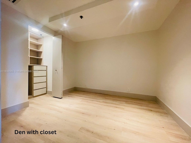 201 Crandon Blvd Unit 305, Key Biscayne, FL 33149 - unfurnished bedroom featuring light wood-style flooring and recessed lighting