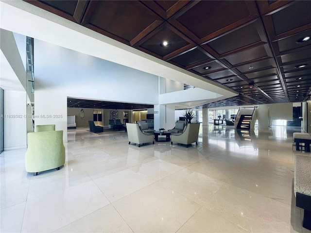 201 Crandon Blvd Unit 305, Key Biscayne, FL 33149 - lobby with coffered ceiling