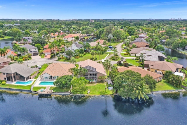 9940 SW 4th St, Plantation, FL 33324 - aerial perspective of suburban area featuring a large body of water and a pool area