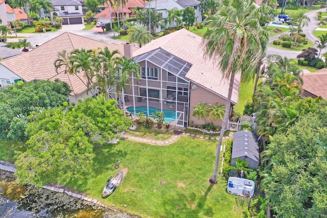9940 SW 4th St, Plantation, FL 33324 - aerial perspective of suburban area featuring a pool area